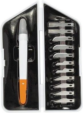 Fiskars Präzisions-Bastelmesser/Cutter, 13-tlg. Set, Gesamtlänge Cutter: 21cm