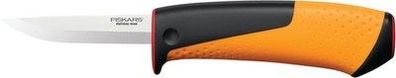 Fiskars Handwerkermesser mit Holster & integriertem Messerschärfer, 1023620