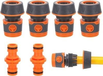 Hejo Schlauch Kupplungs Satz, 4x 3/4 Zoll Schlauchverbinder 19 mm mit Kupplung