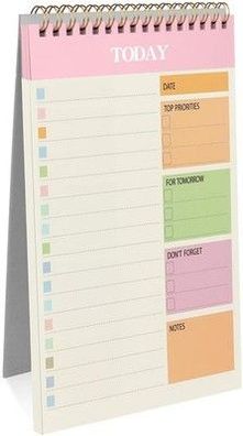 OFFCUP To Do Liste A5, 21x14cm Tagesplaner Block Undatiert 52 Blatten, Rosa