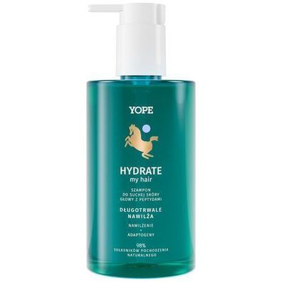 Yope Feuchtigkeitsshampoo mit Peptiden fuer trockene Kopfhaut, 300 ml