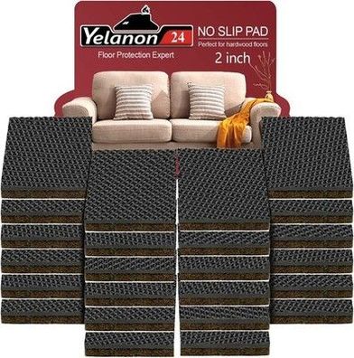 Yelanon Antirutsch Pads 24 Stück 2" Quadrat - Antirutsch Gummi Selbstklebend