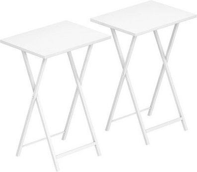 HOOBRO Beistelltische Klappbar, Klein Tabletttisch, TV Tray 2er Set, Klapptisch