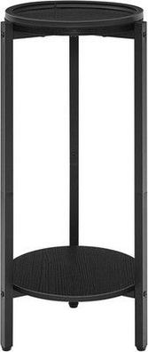 HOOBRO Beistelltisch, Klein Tisch, 2-stufiger rund Couchtisch, Sofatisch schwarz