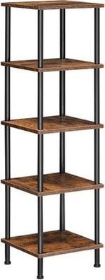 HOOBRO Regal, Bücherregal mit 5 Ebenen, schmales Eckregal, Standregal, EBF50CJ01