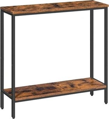 HOOBRO Schmal Konsolentisch mit Ablage, 75 x 22 x 75 cm Beistelltisch, Flur