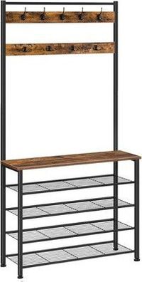 HOOBRO Garderobenständer, Schuhregal mit Garderobe, Kleiderständer EBF80MT01G2