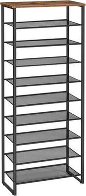HOOBRO Schuhregal mit 10 Ebenen, Schuhschrank hoch, 60cm Schuhablage EBF601XJ01