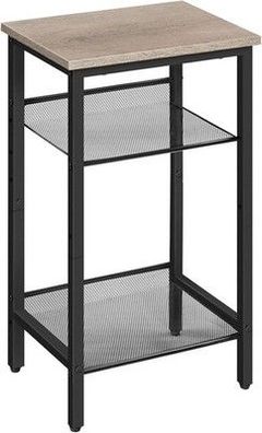 HOOBRO Beistelltisch, Telefontisch 2 verstellbaren Gitterablagen 38 x 28 x 74 cm