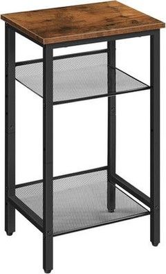 HOOBRO Beistelltisch Telefontisch 2 verstellbaren Gitterablagen 38 x 28 x 74 cm