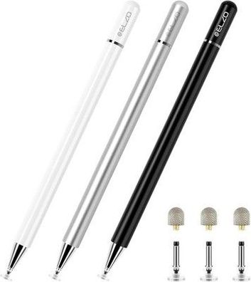ELZO Tablet Stift für Alle Tablets, 3er Pack 2 in 1 Stylus Pen, Eingabestift