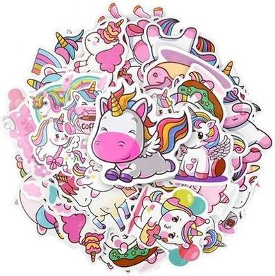 OSDUE Einhorn Sticker Set, 100 Stück Wasserdicht Vinyl Stickers, Anime Sticker