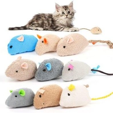 OSDUE Katzenspielzeug Maus, 9 Stück Lüsch Maus, Interaktives Katzenspielzeug mit