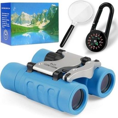 OSDUE Fernglas für Kinder, Fernglas Spielzeug, Starke Vergrößerung 8X21, Blau