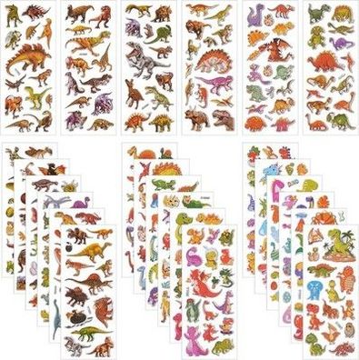 Vicloon 3D Aufkleber, 24 Blätter 350+ Verschiedene 3D Stickers Geschwollene