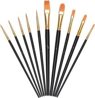 Vicloon Nylon Pinsel, 10 Stück Künstlerpinsel, Pinselset-Malen für Aquarell
