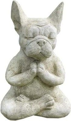 Bulldogge Buddha-Statue, meditierende Yoga-Hund-Figur, Heimdekoration, Garten