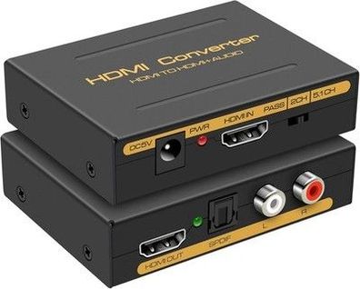 HDMI Audio Extractor Optisch Adapter HDMI Audio Splitter Konverter Cinch L/R