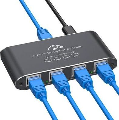 Vedindust 1000Mbps LAN Splitter 1 auf 4 Netzwerk Switch Ethernet Verteiler USB-C