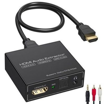 Vedindust HDMI ARC Audio Extractor 4K60Hz HDMI Optisch Adapter auf 3.5MM