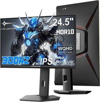 Minifire 24.5 Zoll Gaming Monitor 300Hz IPS WQHD 2560×1440P, 1Ms MPRT, FreeSync