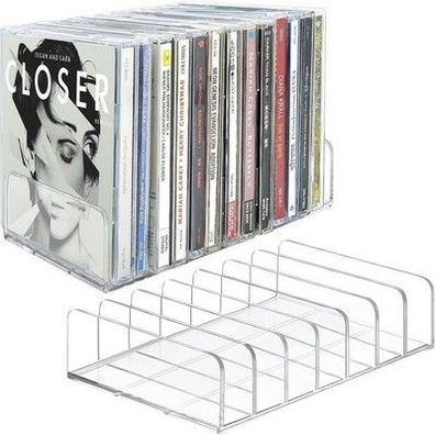 Durchsichtiger CD-Halter 2 Stk CD-Aufbewahrungsregal Acryl, Organizer-Ständer