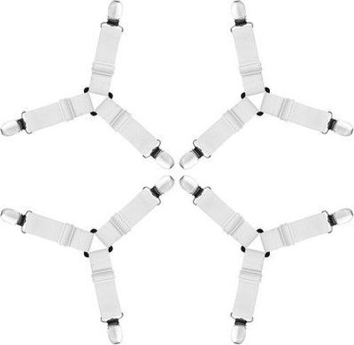 AUAUY Bettlakenklammern, Bettlakenspanner Verstellbar 4 Stück Elastische Spanner