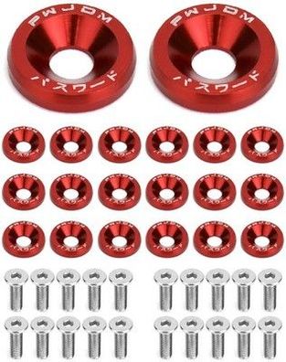 QWORK® 20 Paare Auto M6 Eloxierte Aluminium Unterlegscheiben und M6x20mm Stahl