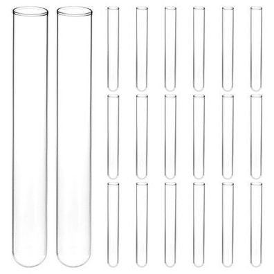 QWORK® 20 Stück Reagenzgläser Glas, 20mm OD X 150mm Länge, Borosilikatglas