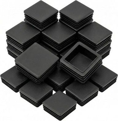 QWORK® 20x Lamellenstopfen für Vierkantrohre, Endkappen für Rohre, 40x40mm
