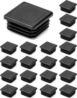 QWORK 20 Stück Lamellenstopfen für Vierkantrohre, Endkappen für Rohre, 35x35 mm