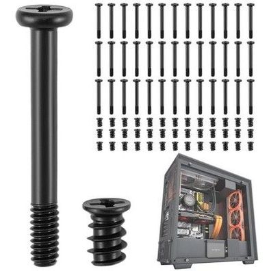 QWORK® 80x Computergehäuse Schraubensatz, Kohlenstoffstahl PC Lüfter, Montage