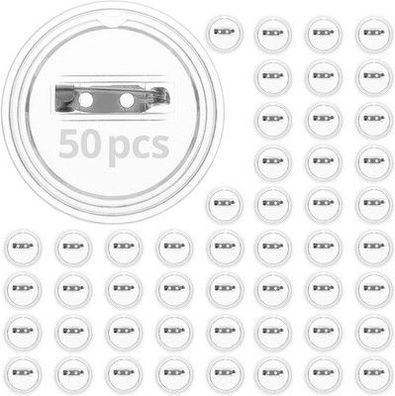 QWORK® 50-teiliges Buttons Selber Machen, 38mm Transparente Button Pins, DIY