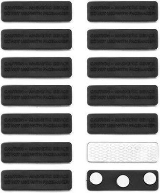 QWORK® 12x Namensschilder Magnet, Selbstklebend Magnetisch 45 x13mm, Schwarz