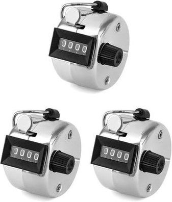 QWORK® 3 Stück Handzähler Klicker, Metal Klicker Zähler 4-Stellige Mechanisch