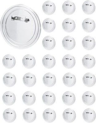 QWORK® 30-teiliges Buttons Selber Machen, 60mm Transparente Button Pins, DIY