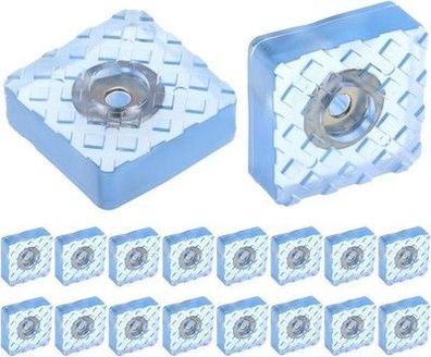 QWORK® 18 Stück Quadratisch Gummifüße Schraubbar 30x30x10 mm, Anti-Rutsch Puffer