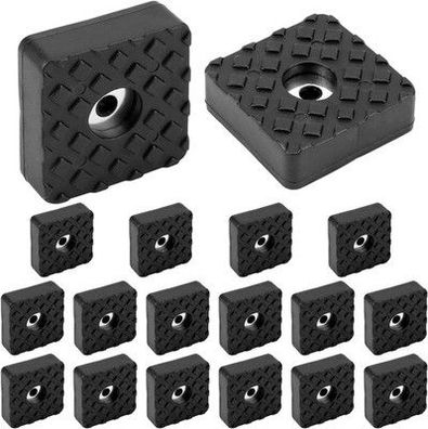 QWORK® 18 Stück Quadratisch Gummifüße Schraubbar 30x30x10mm, Anti-Rutsch Schwarz