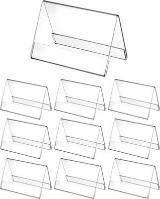 QWORK® 10er Pack 10x6 cm Acryl Tischaufsteller Namensaufsteller Halter, 2mm