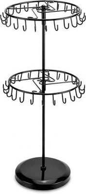QWORK® 2-Stufiger Drehbar Schmuckständer, 46-Haken Schmuckbaum H48 x B20,5 cm