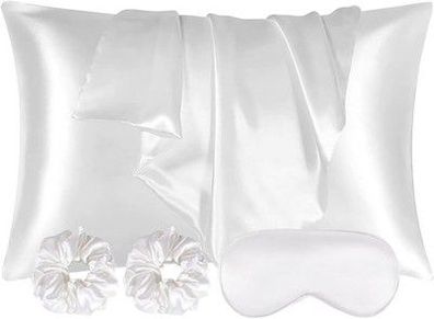 AUAUY 2er Set Satin Kissenbezug Kissenhülle 40x80cm, Weich Satin Kopfkissenbezug