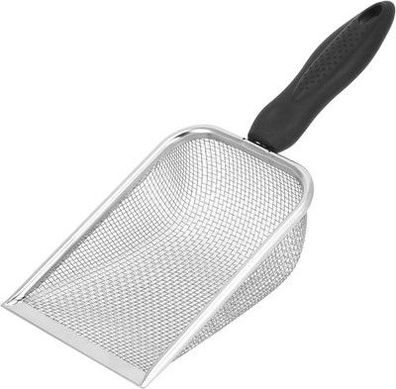 QWORK® Sandsieb aus Rostfreiem Edelstahl - 2X2mm Mesh - Metallschaufel für Tiere