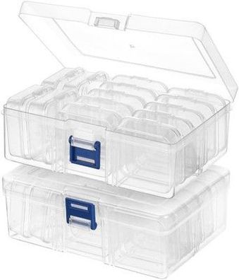 AUAUY Aufbewahrungsboxen (5,5 x 5,5 x 2cm), Mini Aufbewahrungsbox Kunststoff