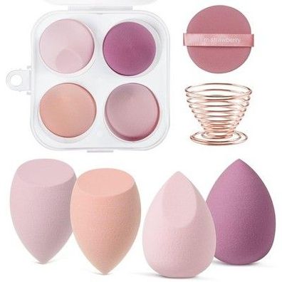 AUAUY 4 Stk. Make up Schwamm Set, mit 1 Schwammhalter, 1 Puderquaste, Blender