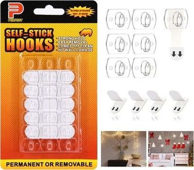 Ainiv Dekorationsclips, 40 Stück Minihaken Self-Stick Hooks mit Kleinen