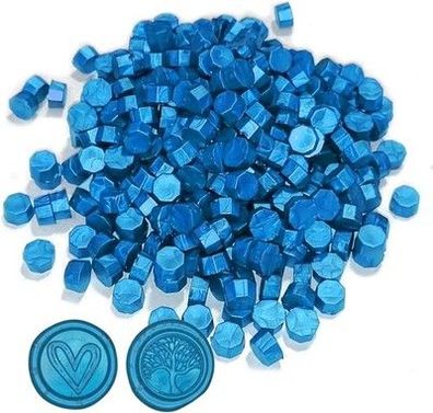 Wachs Achteckig Wachssiegel Stempel, 500 Stück siegelwachs Perlen, Hellblau