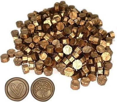 Wachs Achteckig Wachssiegel Stempel, 500 Stück siegelwachs Perlen, Antike Bronze