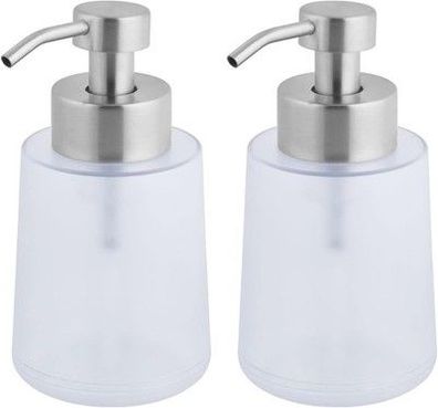 2x Seifenspender Plastik Edelstahl Pumpe Spülmittelspender Flüssigseifenspender