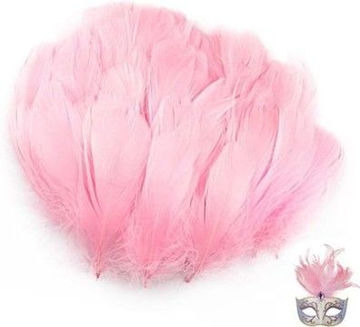 Federn zum Basteln Rosa, 300 Stück Flauschige Bastel Federn, 8-12cm Natürlich