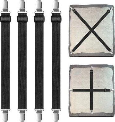Bettlakenspanner Verstellbar, 55-250cm Elastische Bettlaken Spanner, 4 Stück